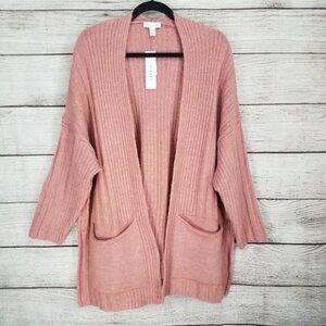 +NEW Topshop 12 Open front Cardigan Sweater Soft ribbed knit Pockets